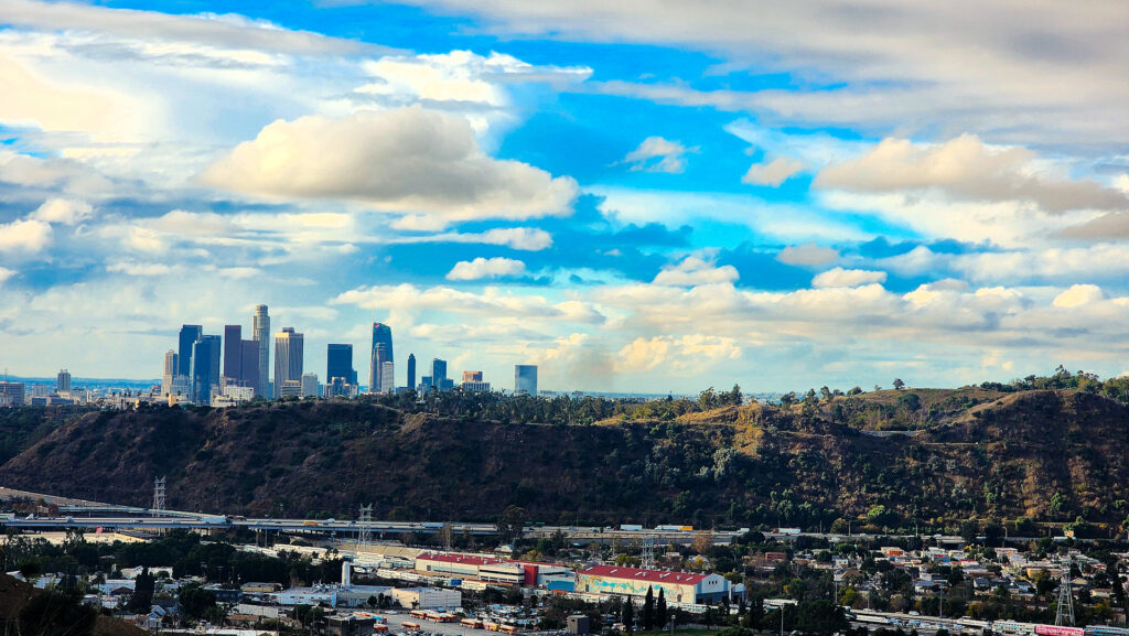 This is Los Angeles on a sunny afternoon after some rain.