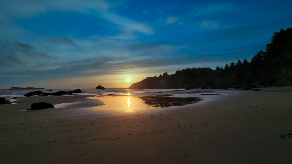 Sunset along the Northern California coast.